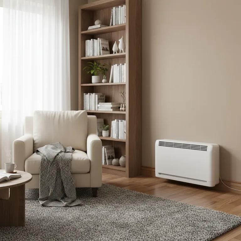Floor console air conditioner in a lounge room